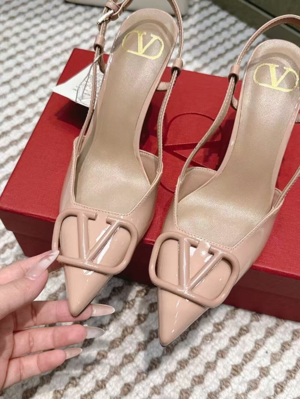 Valentino Nude Slingback Heels Size 38